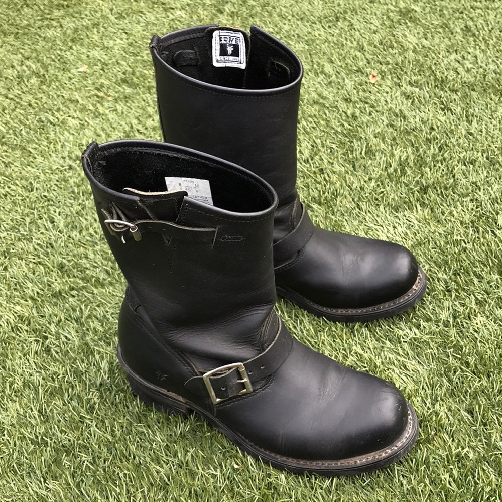Frye black engineer boot ladies size 8